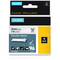 Dymo 1734524/S0773840 Ribbon Nylon flexible black on white 24mm x 3.5m