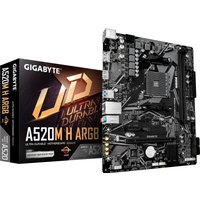 GIGABYTE A520M H ARGB Motherboard - Supports AMD Ryzen 5000 Series CPUs, up to 5100MHz DDR4 (OC), PCIe 3.0 x4 M.2, 1 GbE LAN, USB 3.2 Gen 1