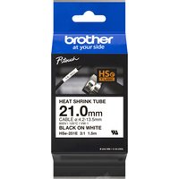 Brother HSE-251E Heat Shrink Tubes black on white 21mm x 1.5m for Brot