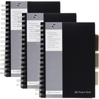 Pukka A5 Wirebound Polypropylene Cover Project Book Ruled 250 Pages Bl