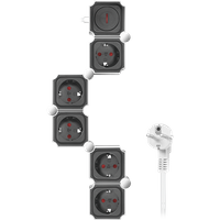 LogiLink Outlet Strip. 5 safety sockets. snake-shaped. white/black