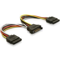 DeLOCK Cable Power SATA 15pin > 2x SATA HDD – straight 0.15 m