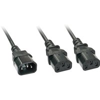 Lindy 2m IEC Splitter Cable IEC C14 to 2 x IEC C13