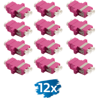 LogiLink Fiber Adapter LC Duplex. 12 pieces. with flange. OM4. violet