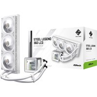 Asrock Steel Legend 360 LCD White AIO Liquid CPU Cooler. 360mm Radiato
