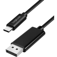 LogiLink USB 3.2 Gen2 Type-C cable. C/M to DP/M. 8K/60 Hz. nylon. meta