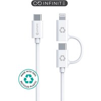 eSTUFF ES600170 USB cable 1 m USB C USB C/Lightning White