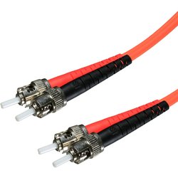 Cablenet 1M OM1 62.5/125 ST-ST Duplex Orange Lsoh Fibre Patch Lead