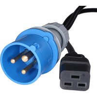 Cablenet 3m 16Amp Commando - IEC-C19 Black PVC 1.5mm Power Lead