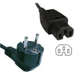 Fdl 2M European Mains To Iec C15 Hot Connector Cable