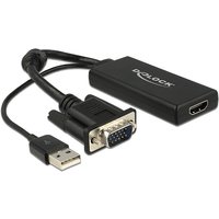 DeLOCK 0.25m VGA+USB2.0-A/HDMI VGA (D-Sub) + USB Black