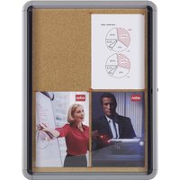 Nobo Premium Plus Cork Lockable Notice Board Hinged Door 6xA4