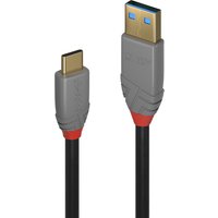 Lindy 1.5m USB 3.2 Type A to C Cable. 10Gbps. 5A. PD. Anthra Line