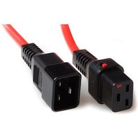 Cablenet 1m IEC C20 - IEC C19 IEC Lock Red PVC 1.5mm Power Leads