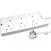 Cables Direct RB-10-6GANGSWD surge protector White 6 AC outlet(s) 10 m
