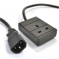 FDL IEC PLUG (C14) TO SINGLE 13A TRAILING SOCKET - 2M BLACK