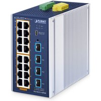 PLANET ndustrial L2+ 16-Port 10/100/1000T 802.3at PoE + 4-Port 10G SFP