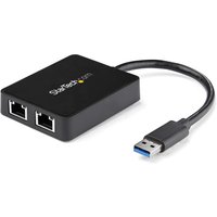 StarTech.com USB 3.0 to Dual Port Gigabit Ethernet Adapter NIC w/ USB