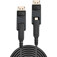 Lindy 30m Fibre Optic Hybrid Mini DisplayPort 1.4 Cable with Detachabl