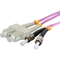 Cablenet 2m OM3 50/125 ST-SC Duplex Violet LSOH Fibre Patch Lead
