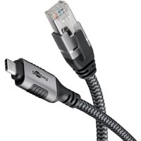 Goobay 70696 cable gender changer USB C RJ-45 Black. Silver
