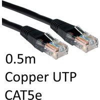 TARGET RJ45 (M) to RJ45 (M) CAT5e 0.5m Black OEM Moulded Boot Copper U