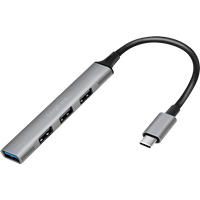 LogiLink USB 3.2 Gen1 Hub. 4-port. USB-C. ultra-slim. aluminum. grey