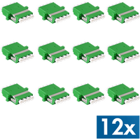 LogiLink Fiber Adapter LC Quad. 12 pieces. with flange. green