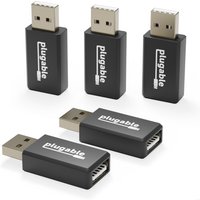 Plugable Technologies USB Data Blocker (5-Pack) Prevent Hacking Device, Protect Against Juice Jacking at Public USB Ports, Safe Charging Cybersecurity Gifts, Fast 1A Charge-Only Adapter for Android, Apple iOS