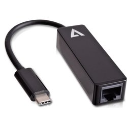 V7 Black Usb Video Adapter USB-C Male To RJ45 Male