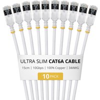 StarTech.com 15cm White Ultra Slim Cat6A Ethernet Cable. 10 Pack. Snag