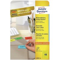 Avery Coloured Mini Labels. Yellow