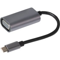 Maplin Aluminium Full HD 60Hz USB-C 3.1 to VGA Adapter 16cm Cable