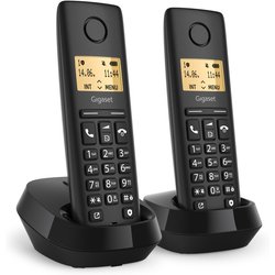 Gigaset Pure 100 Duo Analog/Dect Telephone Caller Id Black