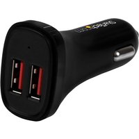 StarTech.com Dual-Port USB Car Charger - 24W/4.8A - Black