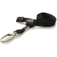 Digital ID 10mm Recycled Plain Black Lanyards with Metal Lobster Clip