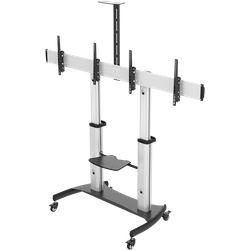 Logilink Display Cart. Dual Monitor. 37" - 60". Silver