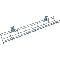 POWERDATA 800MM DESK WIRE BASKET INC. MODESTY PANEL & BRACKET