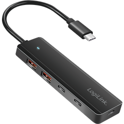 Logilink Usb 3.2 Gen2 Hub. 4-Port. 2X USB-A & 2X USB-C. Black