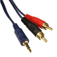 Cables Direct 3.5mm - 2xRCA. 20m audio cable Blue
