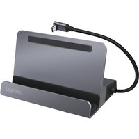LogiLink UA0408 mobile device dock station Universal Black. Silver