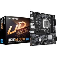 GIGABYTE H610M D3W Motherboard - Supports 14th Gen. Intel Core CPUs, 5+1+1 phases VRM, up to 5600MHz DDR5, 1xPCIe 3.0 M.2, 1GbE LAN, USB 3.2 Gen 1