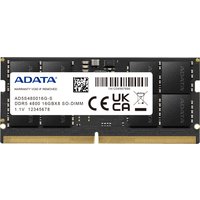 ADATA Premier . Component for: Laptop Internal memory: 16 GB Memory layout (modules x size): 1 x 16 GB Internal memory type: DDR5 Memory clock speed: 4800 MHz Memory form factor: 262-pin SO-DIMM ECC