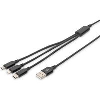 Digitus 3-in-1 USB charging cable. 1m