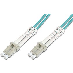 Fdl 0.5M OM4 50/125 LC-LC Dlx 2.8Mm Fibre Optic Cable - Aqua