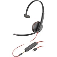 HP Poly Blackwire C3215 Monaural Headset +Carry Case (Bulk)