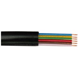 Fdl 6 Core Flat Modular Telephone Cable - 100M / Black Fdl 6 Core Flat Modular Telephone Cable - 100M / Black