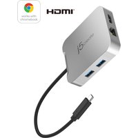 j5create JCD391 4K60 Elite USB-C® PD Multi-Port Adapter, Silver