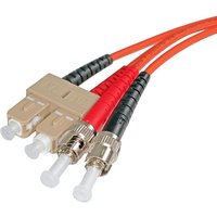 Cablenet 1m OM1 62.5/125 ST-SC Duplex Orange LSOH Fibre Patch Lead