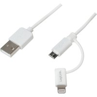 LogiLink CU0118 USB cable 1 m Micro-USB A USB A White